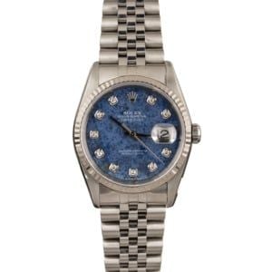 Pre Owned Rolex Datejust 16234 Sodalite Diamond Dial