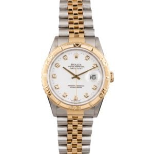 Used Rolex Datejust Turn-O-Graph Diamond Dial 16263 Two Tone