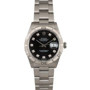 Rolex Datejust 16264 Turn-O-Graph Black Diamond Dial