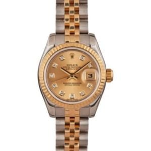 Rolex Datejust 179173 Champagne Diamond Dial