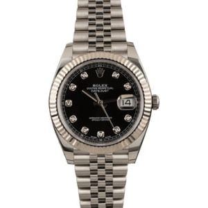 Pre Owned Rolex Datejust 41 Ref 126334 Black Diamond Dial