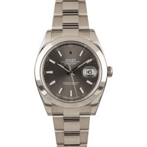 PreOwned Rolex Datejust 41 Ref 126300 Rhodium Index Dial T