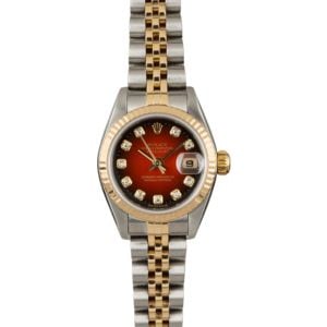 Rolex Datejust 79173 Red Bordeaux Diamond Dial