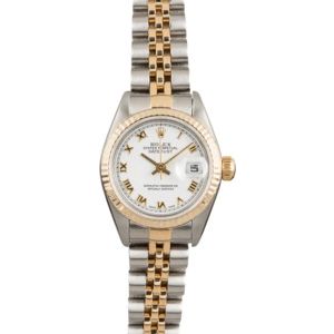 Pre Owned Rolex Datejust 79173 White Roman Dial