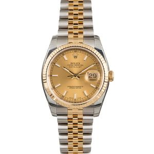 Unworn Rolex Datejust 116233 Two Tone Watch