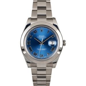 Rolex Datejust II Ref 116300 Blue Dial with Steel Oyster