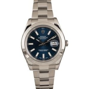 Pre Owned Rolex Datejust 116300 Blue Luminous Index Dial