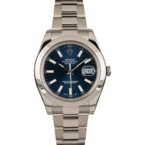 Pre-Owned Rolex Datejust 116300 Blue Dial