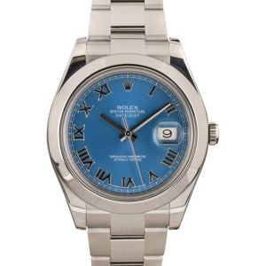 Rolex Datejust 41 Ref 116300 Blue Roman