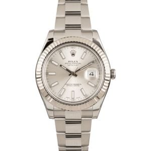 Men's Rolex 116334 SSO Datejust Silver Dial