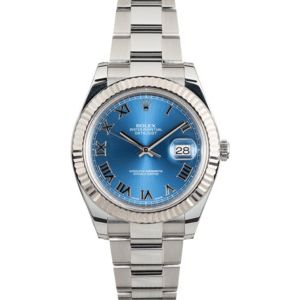 Rolex Datejust II 116334 Roman Dial Blue