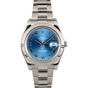 Rolex Datejust II Blue Roman Dial 116334