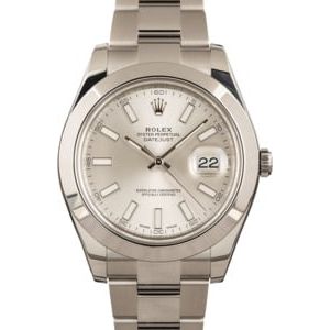 PreOwned Rolex Datejust II Ref 116300 Silver Dial