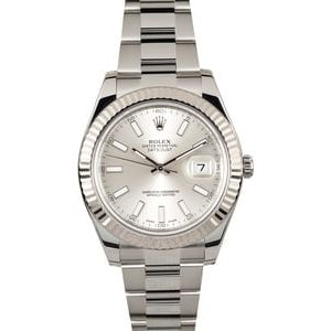 Pre Owned Rolex Datejust II Silver Dial 116334