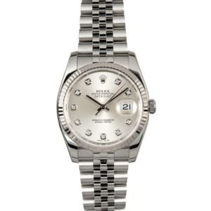 Rolex Datejust Silver Diamond Dial 116234