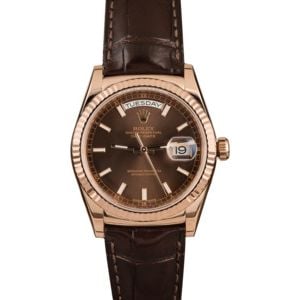 Rolex Day-Date 118135 Everose Gold w/ Leather Strap