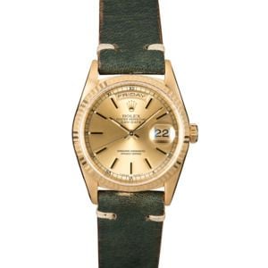 Rolex President 18238 18k Yellow Gold Fluted Bezel