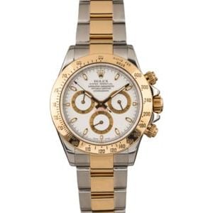 Pre-Owned Rolex Daytona Two Tone 116523 White Dial