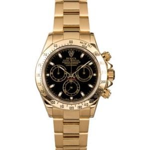 Men's Rolex Daytona 116528BKSO Yellow Gold Oyster