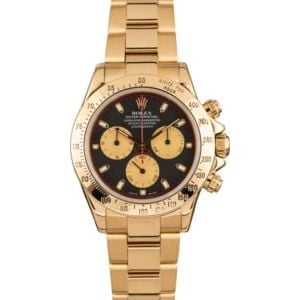 18K Yellow Gold Rolex Daytona Black Dial