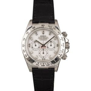 Used Rolex Daytona 16519 White Diamond Dial