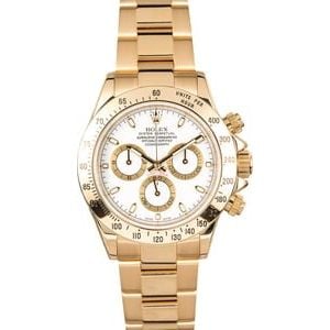 Rolex Daytona 116528 White Dial 18K Yellow Gold