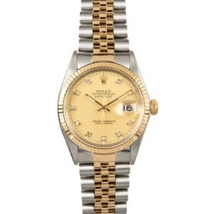 Rolex Diamond Datejust 16013 Certified Pre-Owned