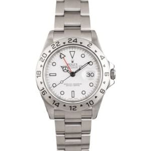 Used Rolex Explorer II Steel 16570 White Dial Serial Engraved