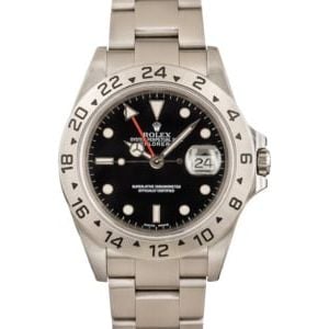 Genuine Rolex Explorer II 16570 Black Dial