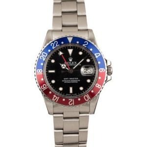 Used Rolex Steel GMT-Master 16750 Pepsi Bezel Insert tt