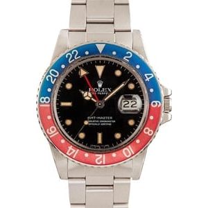 Vintage Rolex GMT-Master 16750 Stainless Steel Pepsi