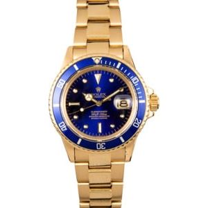 Rolex Vintage Gold Submariner 1680 Blue