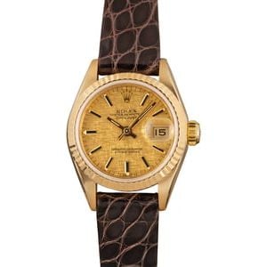 Ladies Rolex Datejust 69178 Champagne Linen Dial