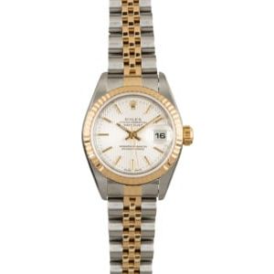 Used Silver Tapestry Dial Rolex Datejust 79173