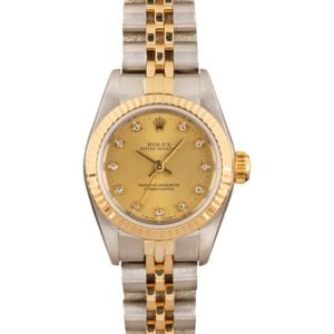 Pre Owned Rolex Oyster Perpetual 76193 Diamond Dial