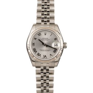 Mid-Size Rolex Datejust 178274 Rhodium Roman Dial