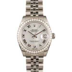 Rolex Datejust 178384 Mid-Size Watch Diamond Bezel