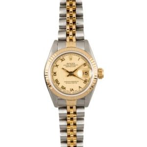 Rolex Lady Datejust 69173 Champagne Roman Dial