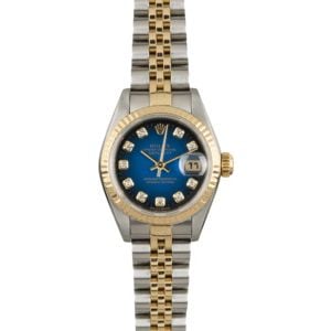 Rolex Ladies Datejust 79173 Blue Vignette Diamond Dial