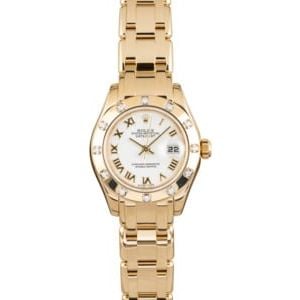 Rolex Lady Pearlmaster 80318 Diamond Bezel 18K