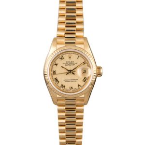 Rolex Ladies Datejust 69178 Champagne Roman Dial