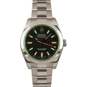 Used Black Dial Rolex Milgauss 116400V w/ Green Crystal T