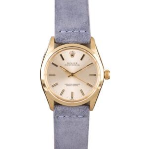 Rolex Oyster Perpetual 1002 Silver Dial with Yellow Gold Case