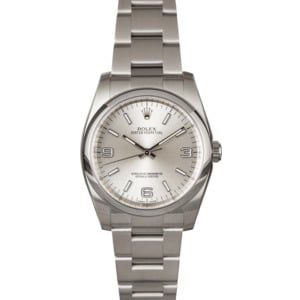 Unworn Rolex Oyster Perpetual 116000 Silver Dial