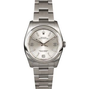 Unworn Rolex Oyster Perpetual 116000 Silver Arabic Dial