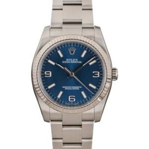 Rolex Oyster Perpetual 116034 Blue Luminescent Dial