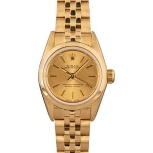 Ladies Rolex Oyster Perpetual 67188 Yellow Gold