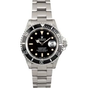 Rolex Oyster Steel Submariner 16610 Black Dial