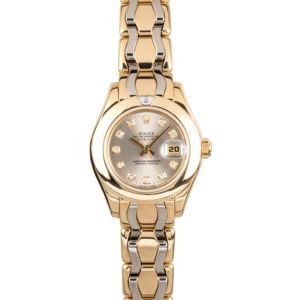 Rolex Pearlmaster 69328 White and Yellow Gold