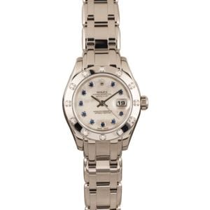 Pre Owned Rolex Pearlmaster 80319 Sapphire Mother of Pearl Dial